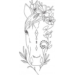 Floral Horse Face