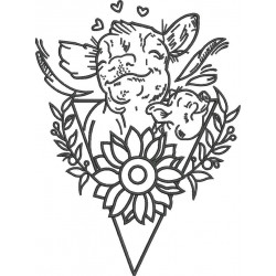 Floral Baby Cow
