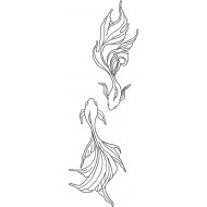 Two Fishes Line Art