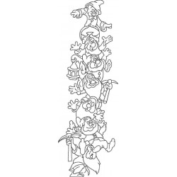Seven Dwarfs Line Art
