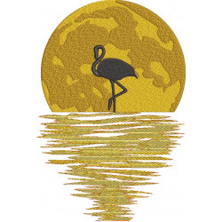 Flamingo In Moonlight