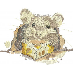 Mouse Eating Cheese Artwork