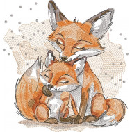 Mother And Baby Fox