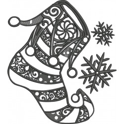 Christmas Stocking With Snowflakes