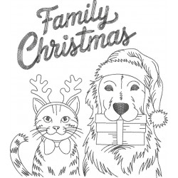 Family Christmas Cat And Dog 