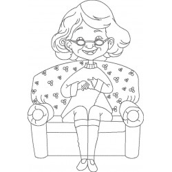 Grandma Line Art