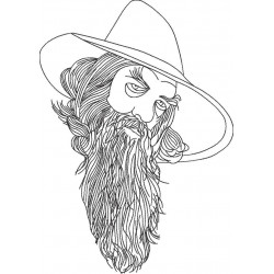 Wizard Line Art Portrait