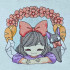 Cute Gothic Girl With a Bow And Black Cat - Free with $20 Purchase