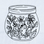 Frog In a Jar Line Art