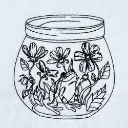 Frog In a Jar Line Art