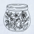 Frog In a Jar Line Art