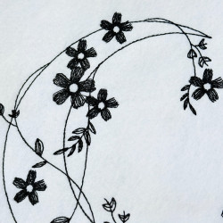 Floral Moon Line Art