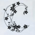 Floral Moon Line Art