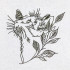 Cat With Leaves And Butterfly
