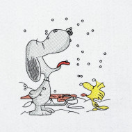 Nosey Dog Fun Snow Scene