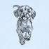 Happy Puppy Line Art