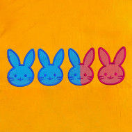 Bunnies Face Applique Embroidery Design