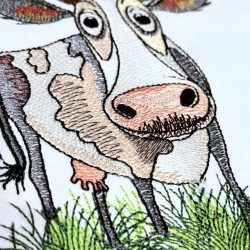 Tired Cow On Grass