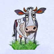 Tired Cow On Grass