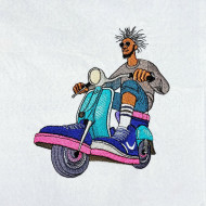 Hipster On Scooter