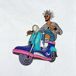Hipster On Scooter