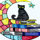 Black Cat With Moon And Books Black Cat With Moon And Books