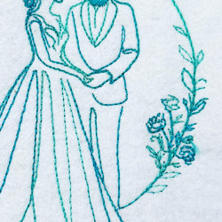 Wedding Couple Line Art