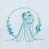 Wedding Couple Line Art