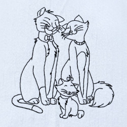Cat Family Line Art