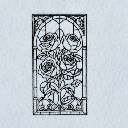 Stained Glass Roses Line Art