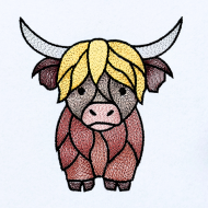 Stained Glass Highland Cow