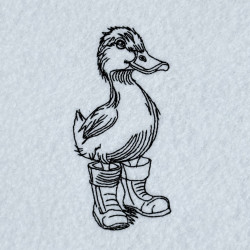 Duck With Boot Line Art