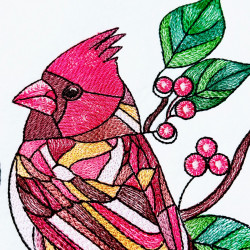 Red Cardinal Couple On Branch