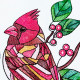 Red Cardinal Couple On Branch Red Cardinal Couple On Branch