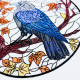 Stained Glass Raven