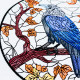 Stained Glass Raven