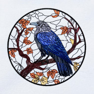 Stained Glass Raven