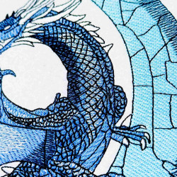 Blue Scaled Dragon on Moon