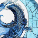 Blue Scaled Dragon on Moon Blue Scaled Dragon on Moon