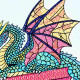 Dragon on Books with Floral Vine Dragon on Books with Floral Vine