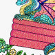 Dragon on Books with Floral Vine Dragon on Books with Floral Vine