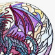 Stained Glass Dragon Mountainscape Stained Glass Dragon Mountainscape
