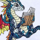 Stained Glass Baby Dragon Reading Stained Glass Baby Dragon Reading
