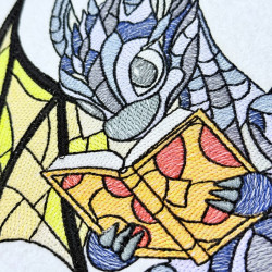 Studious Stained Glass Baby Dragon