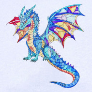 Short Winged Stained Glass Dragon