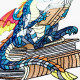 Baby Dragon on Books Reading Baby Dragon on Books Reading