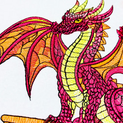 Flamed Dragon on Books and Flowers