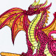 Flamed Dragon on Books and Flowers Flamed Dragon on Books and Flowers