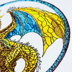 Skyborn Dragon with Border