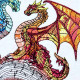 Sapphire and Fire Dragon on Book Sapphire and Fire Dragon on Book